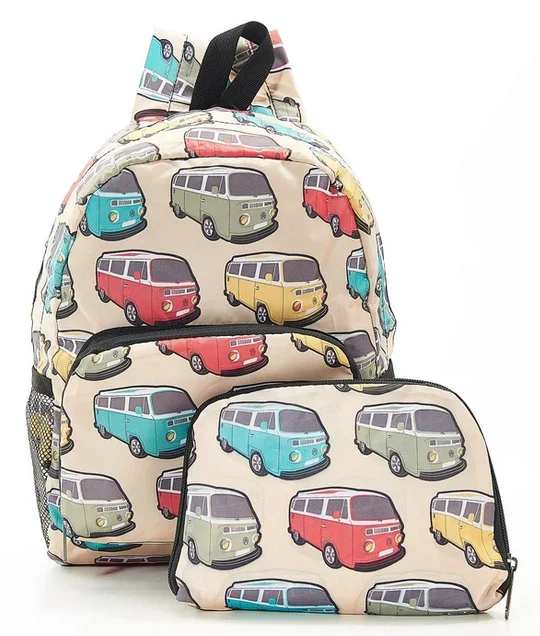 Beige Camper Vans G10 - Foldable Mini Backpack, skladací mini ruksačik