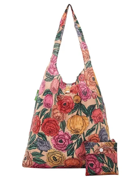 Beige Peonies A11 - Foldable Shopper, skladacia nákupná taška