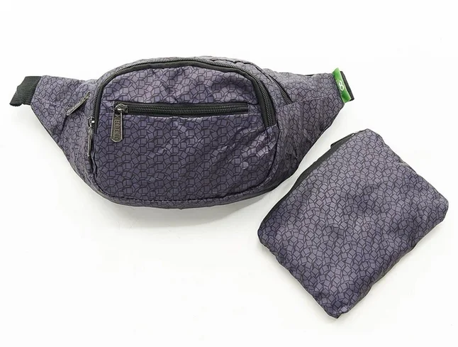 Black Disrupted Cubes H06 - Foldable Bum Bag, skladacia ľadvinka