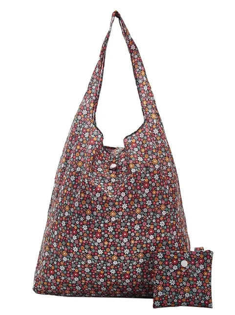 Black Ditsy A04 - Foldable Shopper, skladacia nákupná taška