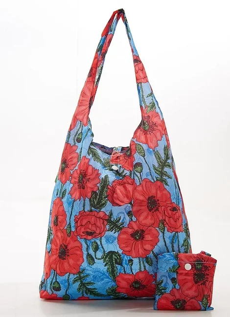 Blue Poppies A09 - Foldable Shopper, skladacia nákupná taška