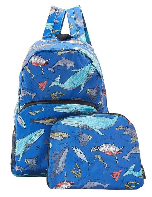 Blue Sea Creatures B12 - Foldable Backpack, skladací ruksačik