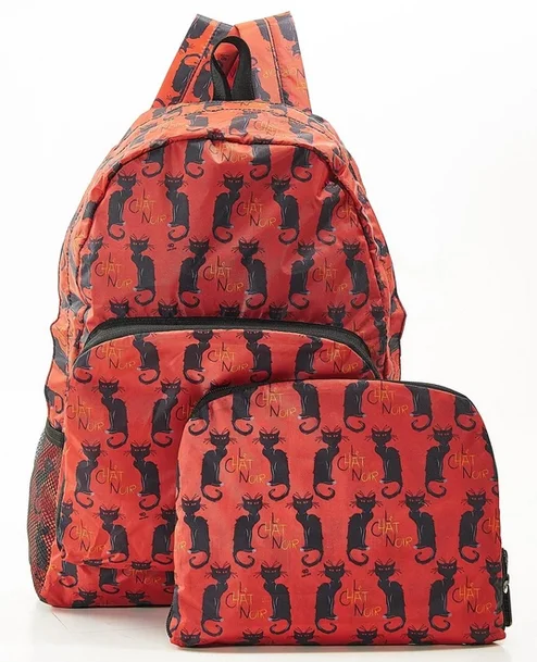 Burgundy Le Chat Noir B03 - Foldable Backpack, skladací ruksačik