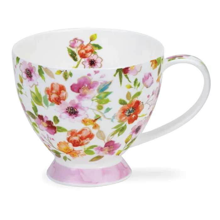 Fleurs Pink, porcelánový hrnček