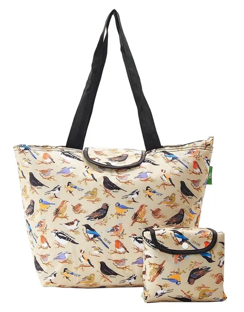 Green Wild Birds E08 - Foldable Large Cool Bag, veľká skladacia termotaška