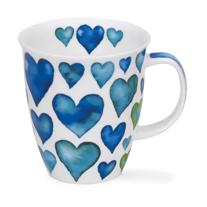 Hearts Blue, porcelánový hrnček