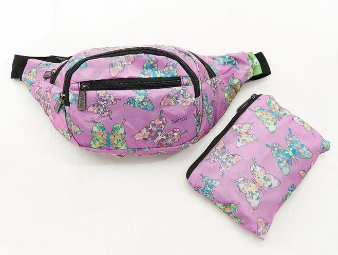 Lilac Butterfly H07 - Foldable Bum Bag, skladacia ľadvinka