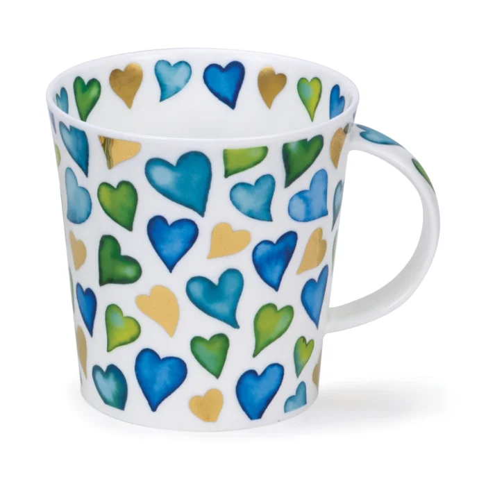 Lovehearts Blue, porcelánový hrnček