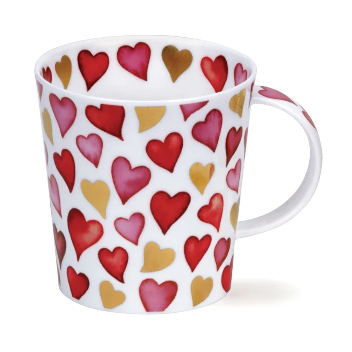 Lovehearts Red, porcelánový hrnček