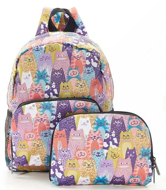 Multiple Stacking Cats G07 - Foldable Mini Backpack, skladací mini ruksačik
