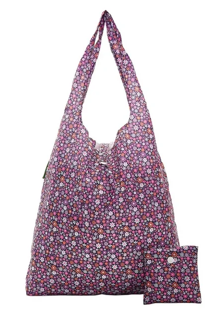 Purple Ditsy A04 - Foldable Shopper, skladacia nákupná taška
