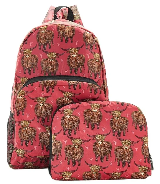 Red Highland Cow B24 - Foldable Backpack, skladací ruksačik