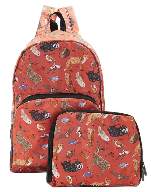 Red Woodland B06 - Foldable Backpack, skladací ruksačik