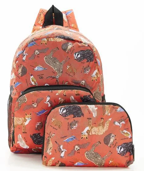 Red Woodland G01 - Foldable Mini Backpack, skladací mini ruksačik