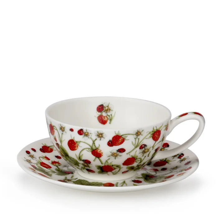 T41 Dovedale Strawberry, porcelánová šálka s podšálkou
