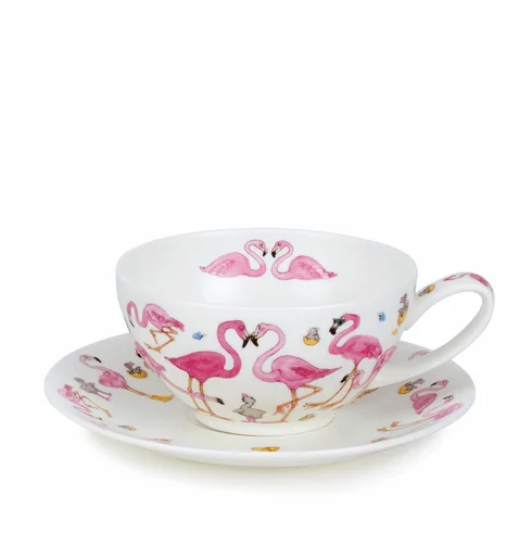 T41 Flamboyance, porcelánová šálka s podšálkou