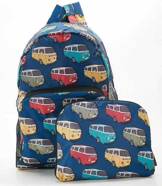 Teal Camper Vans B25 - Foldable Backpack, skladací ruksačik