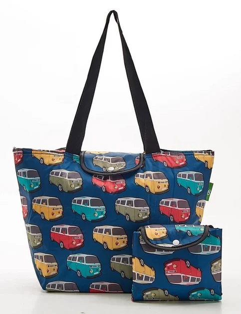 Teal Camper Vans E12 - Foldable Large Cool Bag, veľká skladacia termotaška