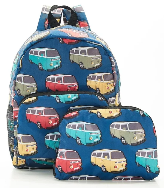 Teal Camper Vans G10 - Foldable Mini Backpack, skladací mini ruksačik