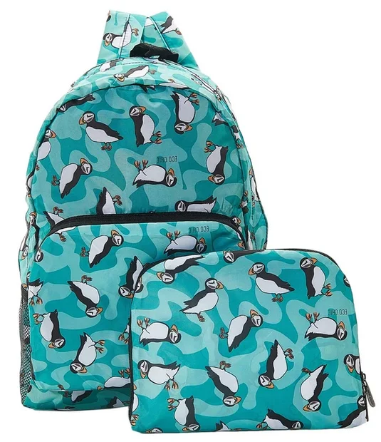 Teal Puffin B27 - Foldable Backpack, skladací ruksačik