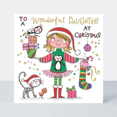 Daughter/Christmas Penguin Jumper (XWOOL3), prianie