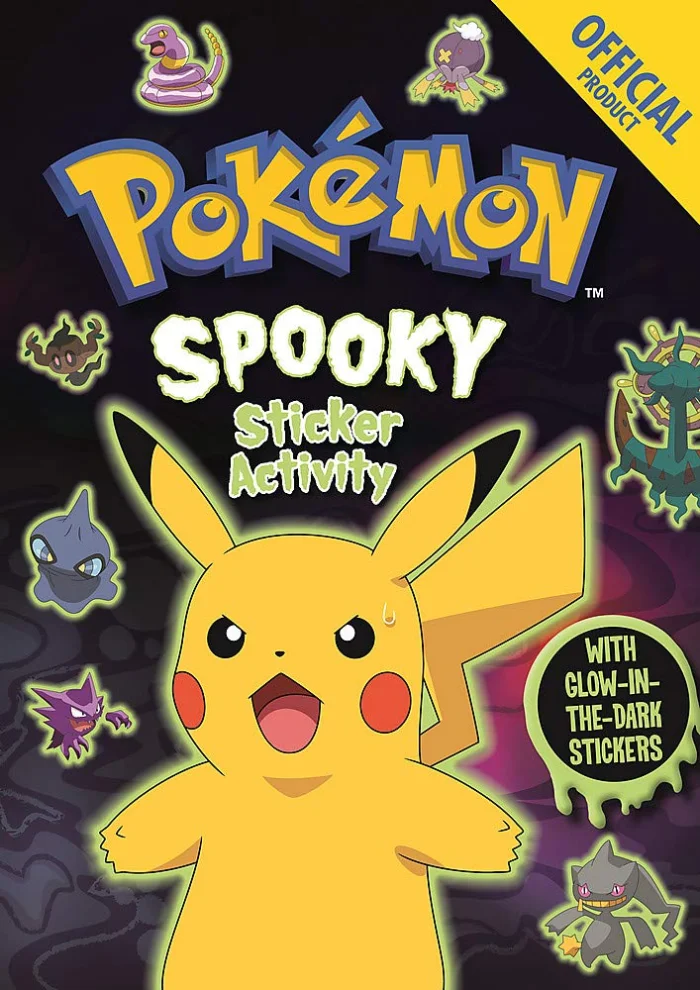 Official Pokemon Spooky Sticker Book, nálepkový zošit s úlohami