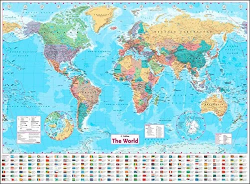 Collins World Wall Paper Map, mapa