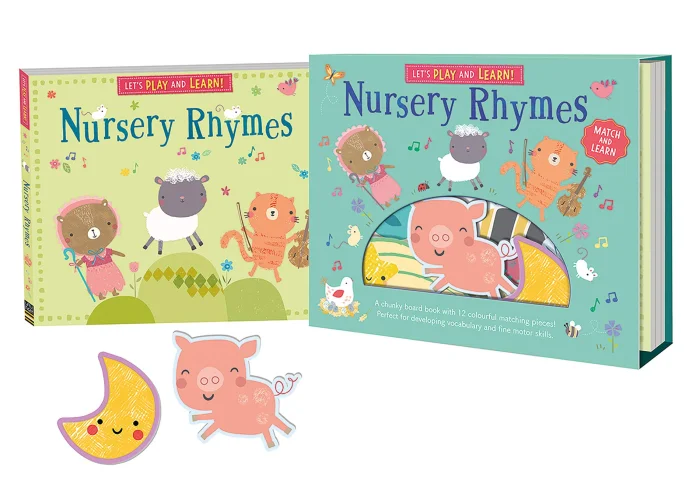 Nursery Rhymes, anglická kniha - leporelo s puzzlami