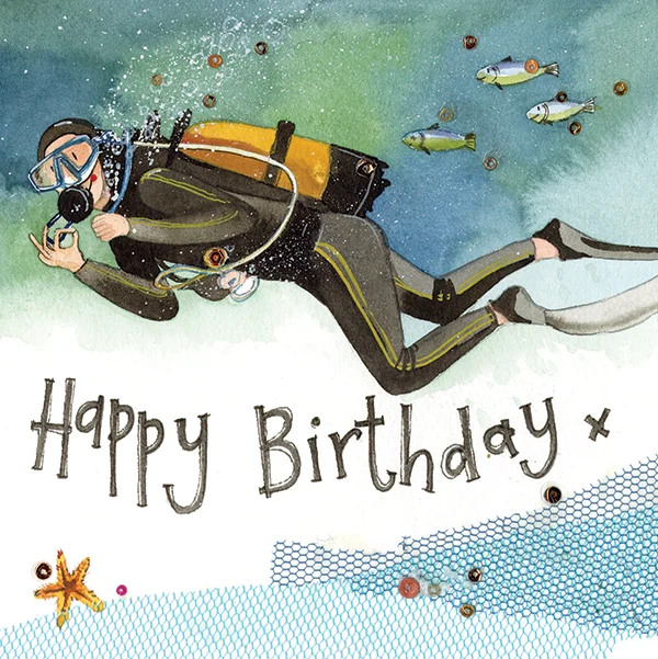 Diver Birthday Card W13, prianie
