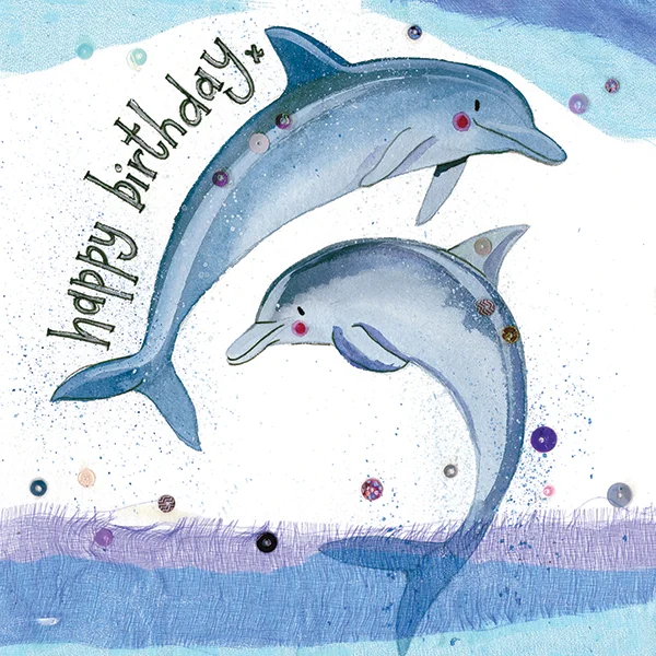 Dolphin Birthday Card W16, prianie