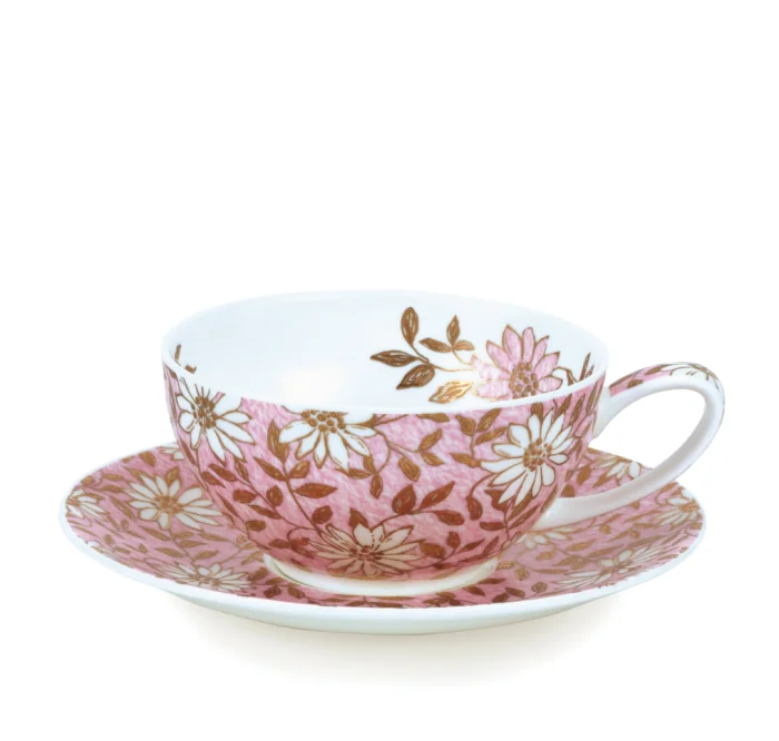 T41 Nuovo Pink, porcelánová šálka s podšálkou
