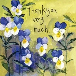 Pansies Thank you Card AC716, prianie