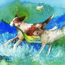 Seaweed Dog Card AC675, prianie