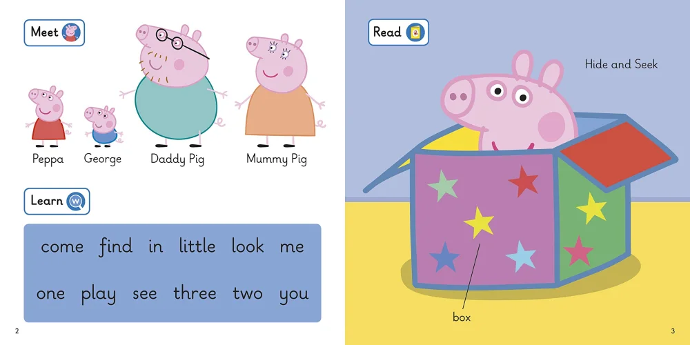 Hide and Seek (First Words with Peppa Level 1), anglická kniha