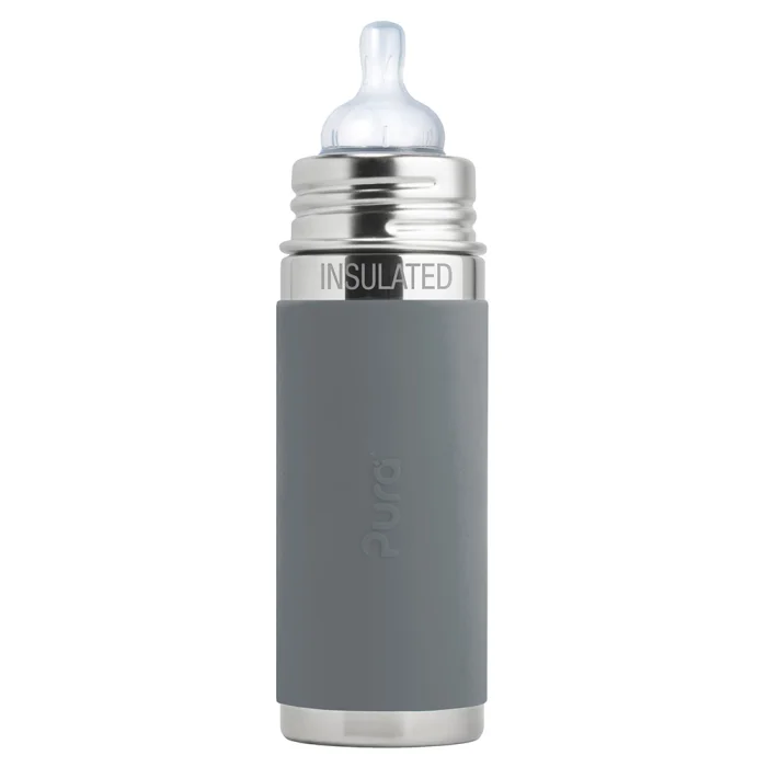 Pura® dojčenská TERMO fľaša 260ml (sivá), antikorová termofľaša