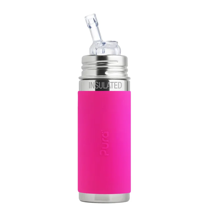 Pura® TERMO fľaša so slamkou 260ml (ružová), antikorová termofľaša