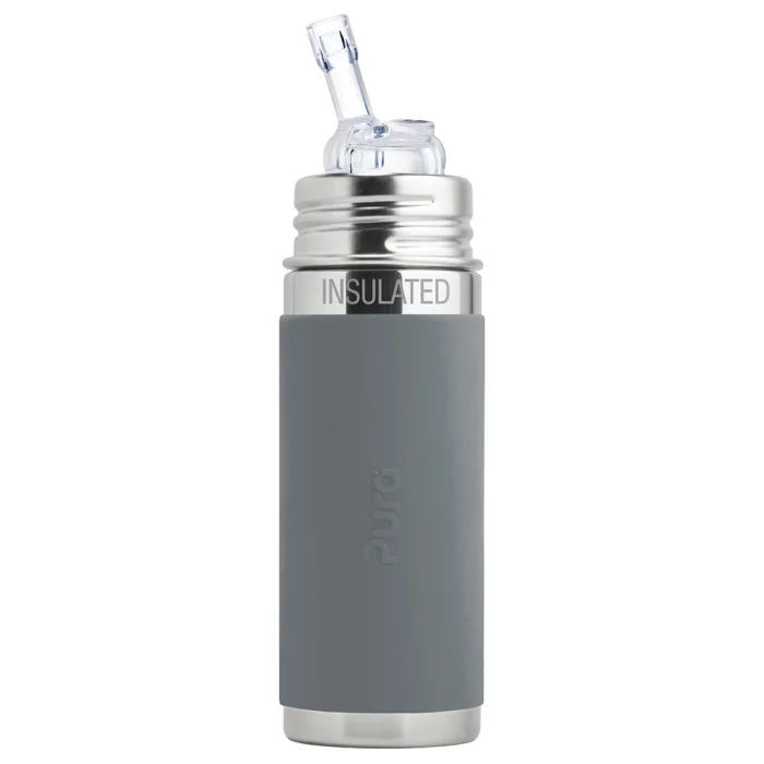 Pura® TERMO fľaša so slamkou 260ml (sivá), antikorová termofľaša