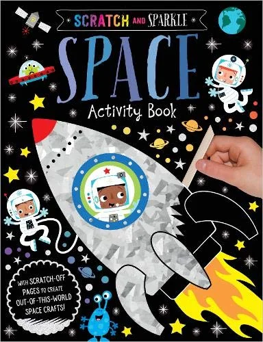 Space Activity Book, zošit s aktivitami a obrázkami na vyškrabávanie