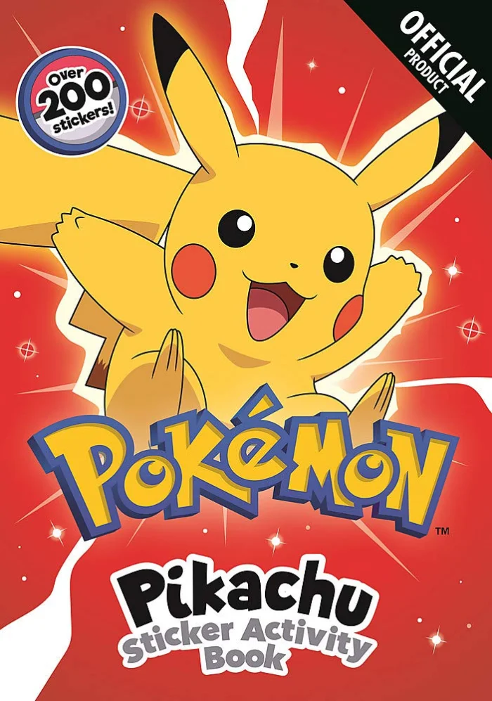 Pikachu Sticker Activity Book, nálepkový zošit s aktivitami
