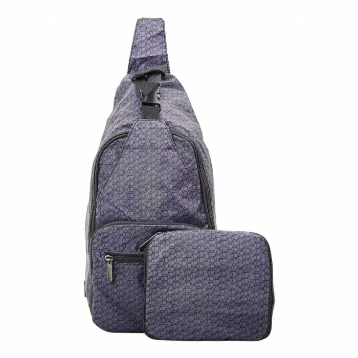 Black Disrupted Cubes I06 - Foldable Cross Body Bag, skladací crossbody ruksačik