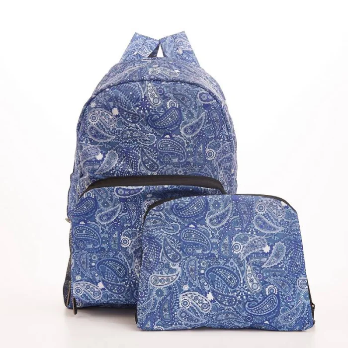 Blue Paisley B36 - Foldable Backpack, skladací ruksačik
