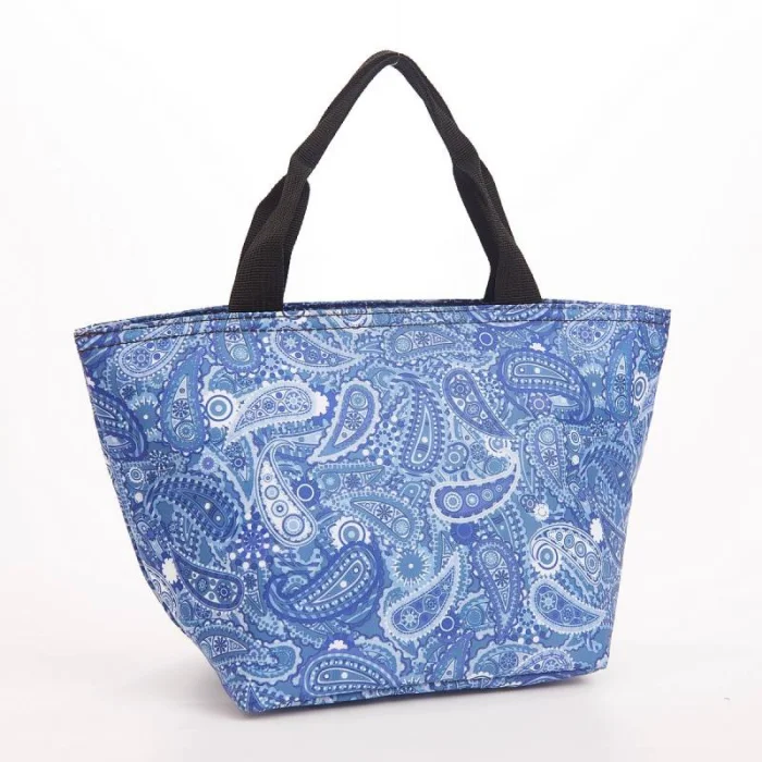 Blue Paisley - Foldable Lunch Bag, skladacia termotaška