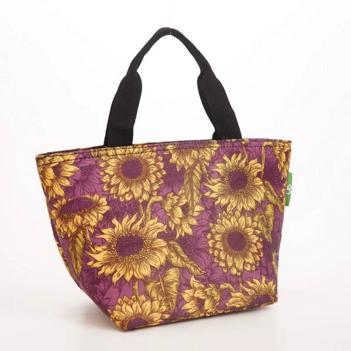 Purple Sunflower - Foldable Lunch Bag, skladacia termotaška