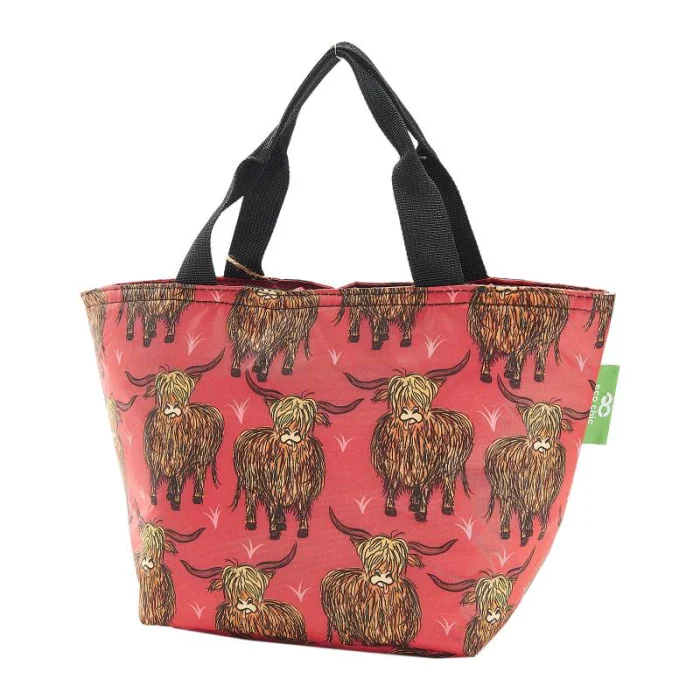 Red Highland Cow - Foldable Lunch Bag, skladacia termotaška