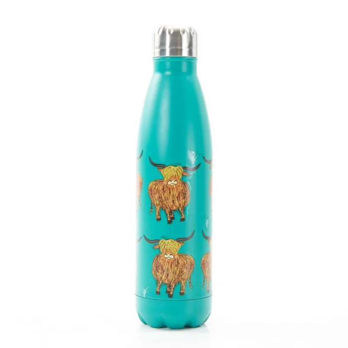 Teal Highland Cow T09, antikorová termofľaša