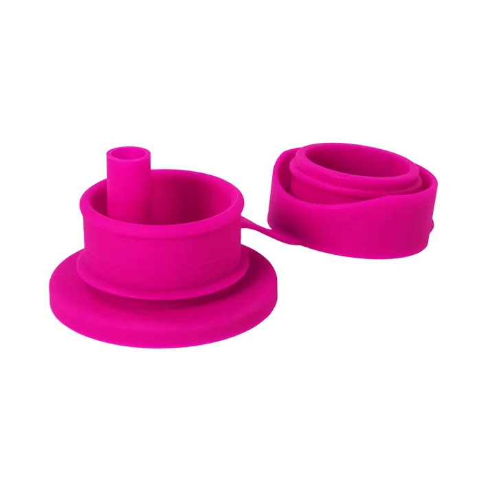 Pura silikónový športový uzáver so slamkou - pink