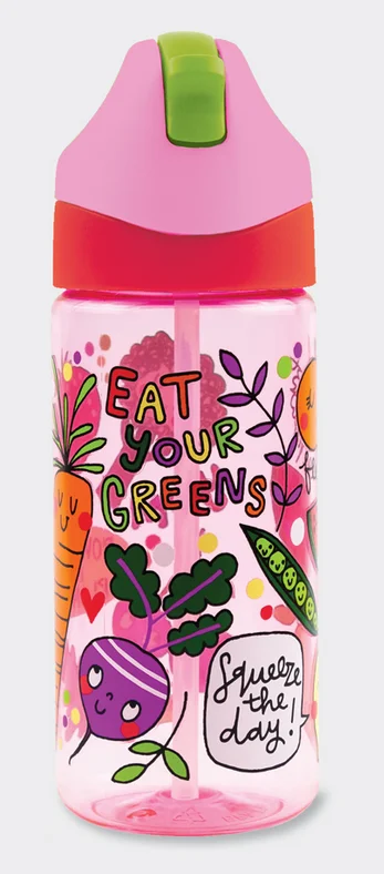 Eat Your Greens STBOT10, plastová fľaša so slamkou