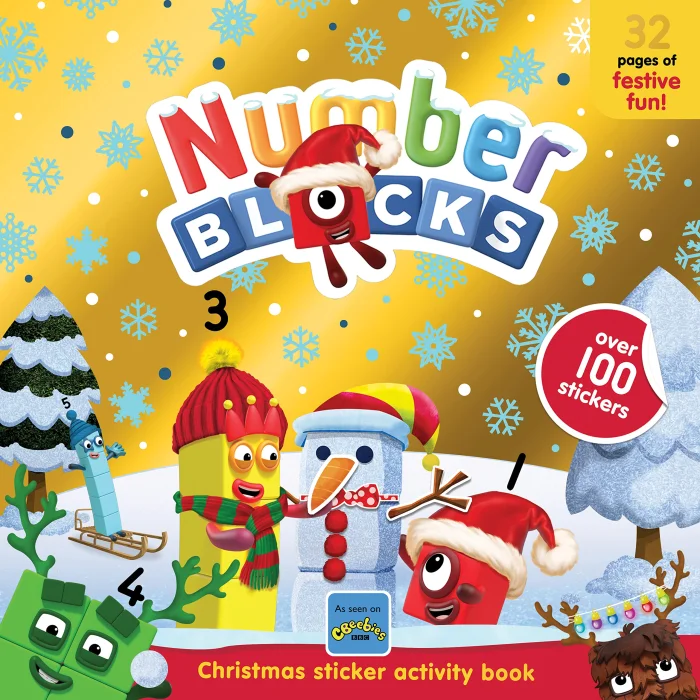 Numberblocks Christmas Sticker Activity Book, nálepkový zošit s aktivitami