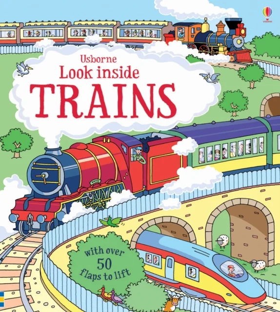 Look Inside Trains, anglická kniha - leporelo