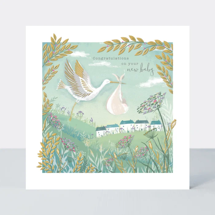 New Baby Congratulations Stork (GAL11), prianie